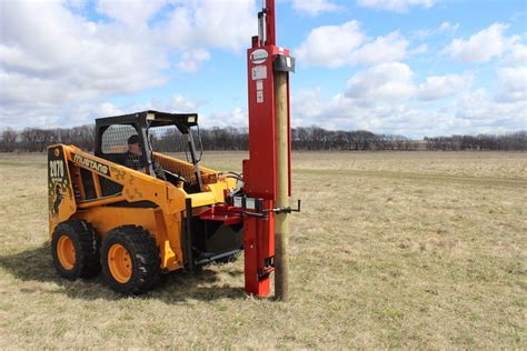 shaver hydraulic post driver skid steer mount|fence post driver tractor attachment.